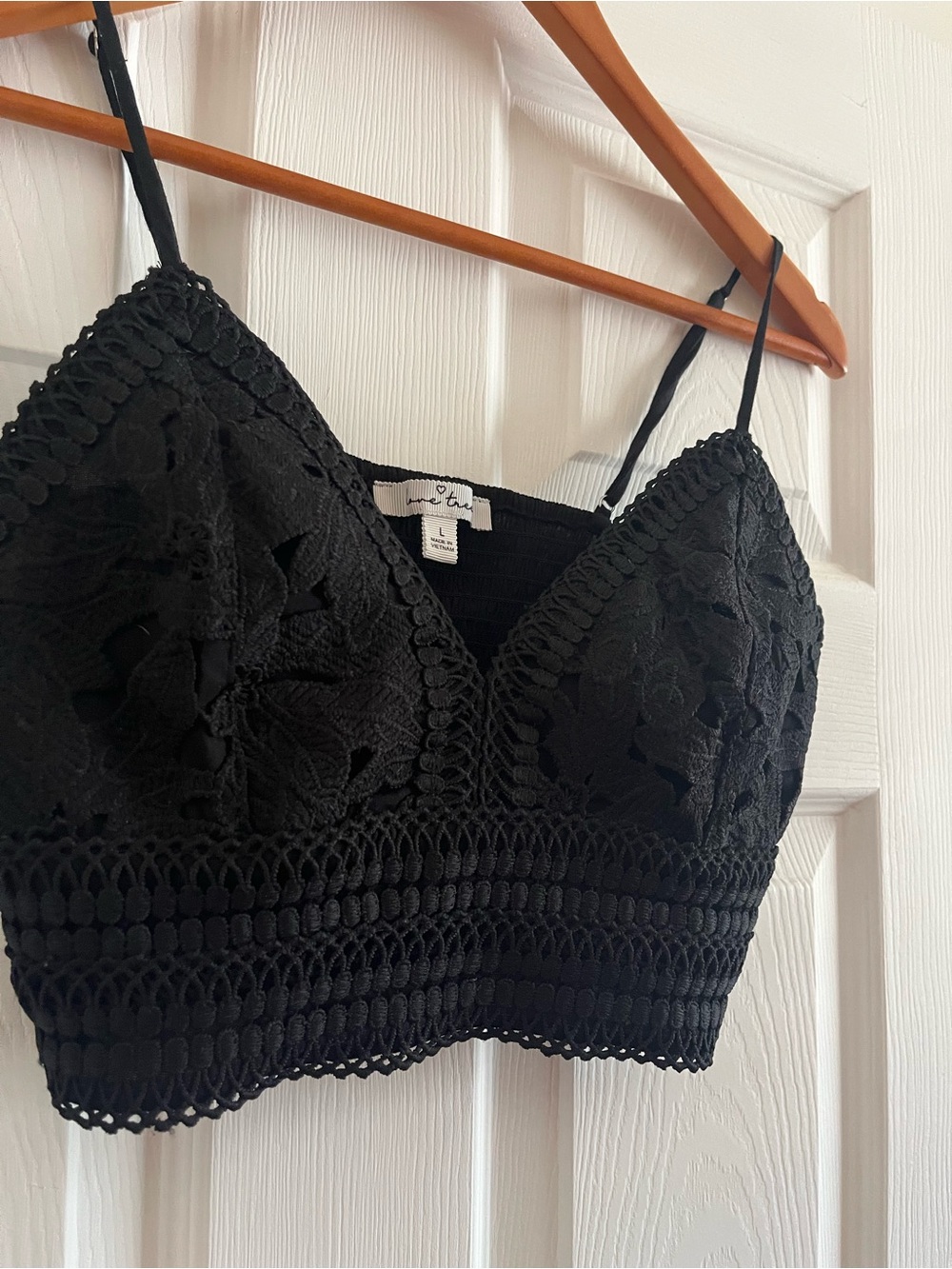 Lone Tree • Black Bralette Crochet V-Neck